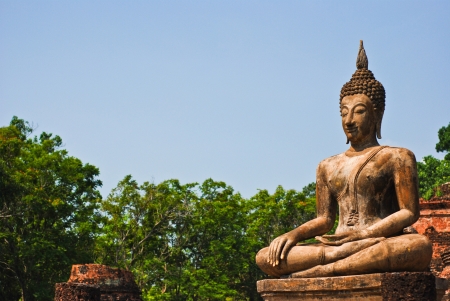 Sukhotai ruin old city country Thailandの写真素材