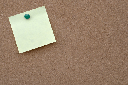 Sticky note on cork boardの写真素材
