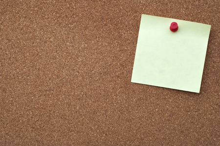 Sticky note on cork boardの写真素材