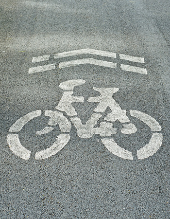 bicycle sign path on the road