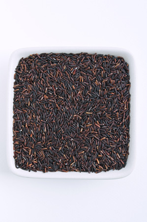 Deep Purple rice, Homnil rice, Homnin rice, Fragrance black rice isolatedの写真素材
