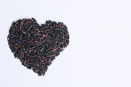 Deep Purple rice, Homnil rice, Homnin rice, Fragrance black rice isolatedの写真素材