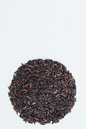 Deep Purple rice, Homnil rice, Homnin rice, Fragrance black rice isolatedの写真素材
