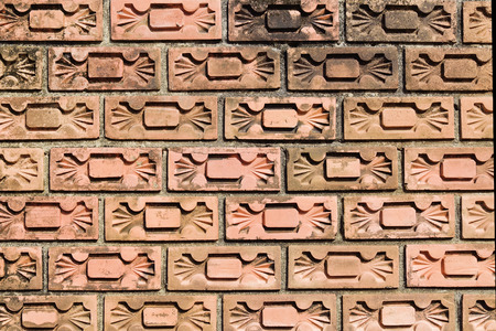 Background of old vintage brick wall.の写真素材