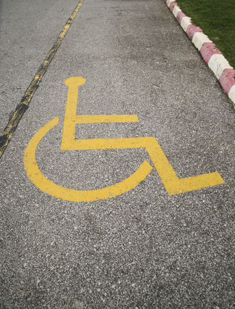 Handicapped symbol on parking space.の写真素材