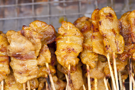 Thai style roast pork, Thailand. (Center focus)の写真素材