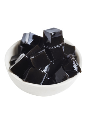Grass Jelly in a Bowl on White Background.の写真素材