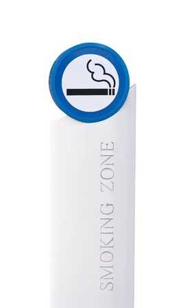Smoking area sign isolated on white background.の写真素材