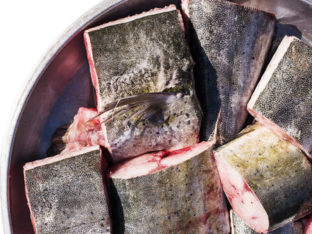Fresh cobia fish fillet in the market.