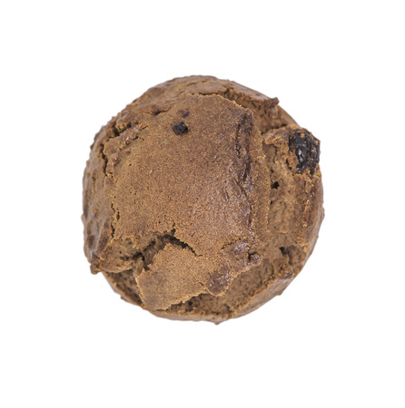Close up of Soft Chocolate & Dried Mixed Fruit Cookie on White Background. (Selective Focus)の写真素材