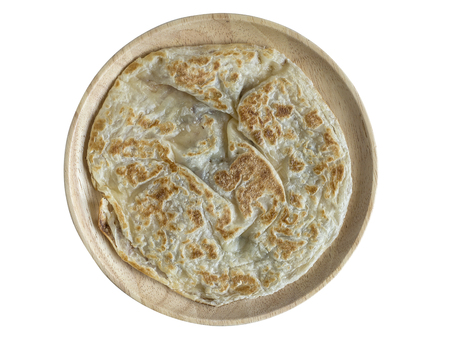 Close up of Rustic Indian Roti Paratha Fried Pancake.の写真素材