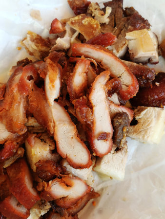 Roast pork in Trang is a food that is famous for Trang and has become a provincial symbol. With the softness of pork and crispy leather that is unique to the taste.の写真素材