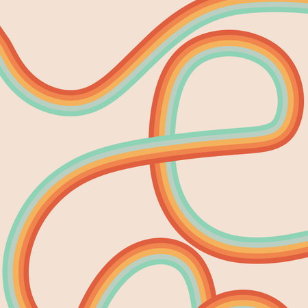Hand drawn vector illustration of abstract pastel groovy rainbow background. template for banner, concept design, social media, advertisements, presentations, poster, background, pのイラスト素材