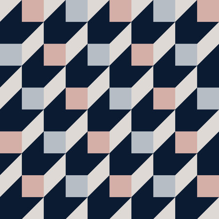 Vector illustration of abstract flat seamless contemporary modern mid-century monochrome geometric square pattern. For wallpaper design, pattern, background, web, print, cardのイラスト素材