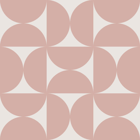 Vector illustration of abstract flat seamless contemporary modern mid-century monochrome geometric semi-circle pattern. For wallpaper design, pattern, background, web, print, cardのイラスト素材