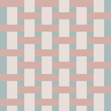 Vector illustration of seamless flat minimal checkered woven pattern in pastel color design for kids. For wallpaper design, pattern, background, webのイラスト素材