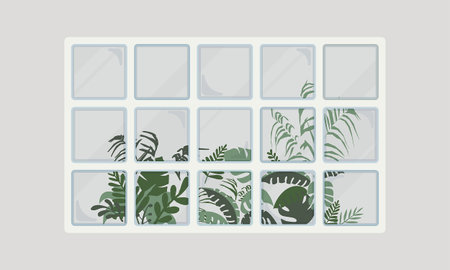 Front drawing of clear glass block in pastel. For interior design concept proposal architecture backgroundのイラスト素材