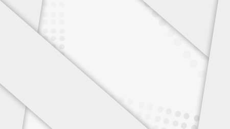 Halftone white and grey background with square shape and dots pattern. Presentation background design concepts. Available for text space. It is suitable for web layout, poster, backdrop, banner, etc.の写真素材