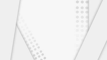 Halftone white and grey background with square shape and dots pattern. Presentation background design concepts. Available for text space. It is suitable for web layout, poster, backdrop, banner, etc.の写真素材