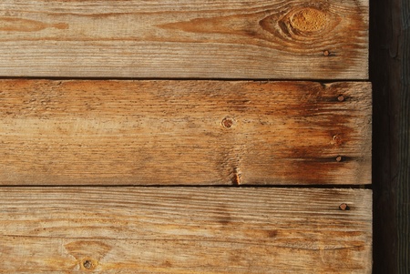 Texture of shabby wooden planks with rusty nailsの写真素材