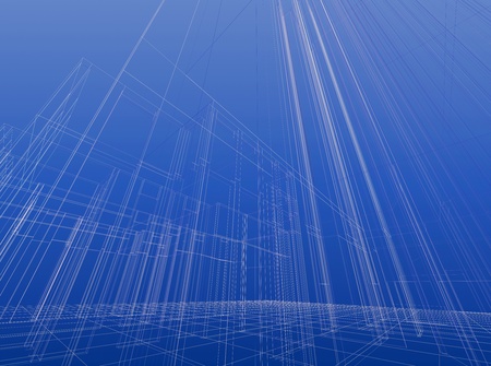Abstract wireframe sketch background. Construction projectの写真素材