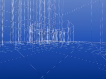Abstract wireframe sketch background. Construction projectの写真素材