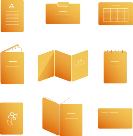 Press related icons in orangeのイラスト素材