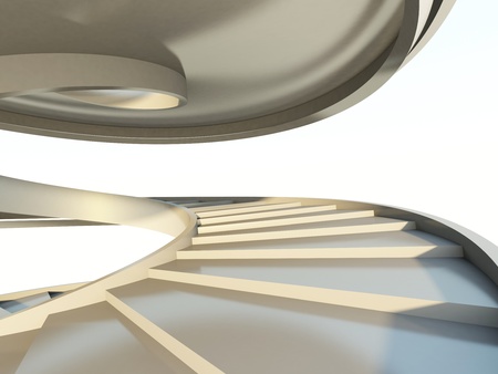 Abstract endless spiral staircase with soft shadows. View from above. 3d-illustrationの写真素材