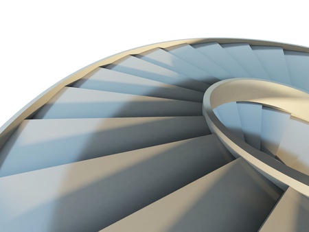Abstract endless spiral staircase with soft shadows. View from above. 3d-illustrationの写真素材