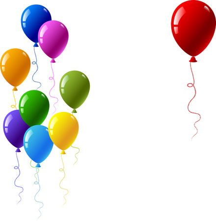 Vector illustration with colourful party balloons isolated on whiteのイラスト素材