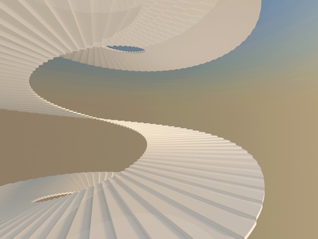 White spiral staircase. Way to success conceptの写真素材