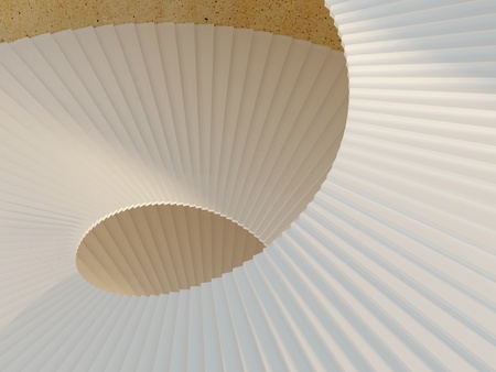 White spiral staircase inside of a tower. Way to success conceptの写真素材