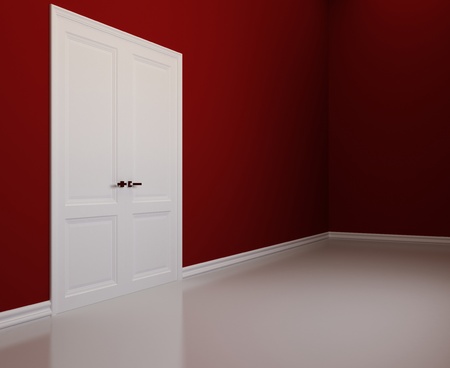 Blank interior with white doorsの写真素材