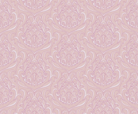 Vector illustration - pink damask wallpaperのイラスト素材