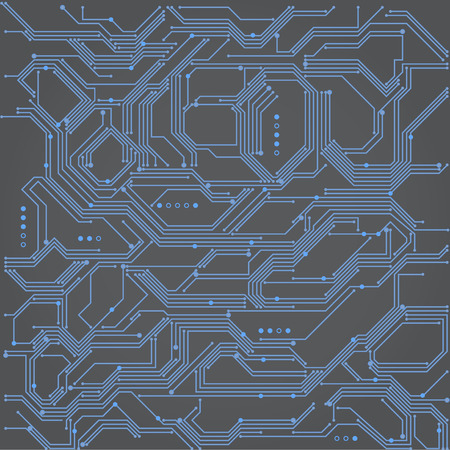 Circuit board background vector illustration in blue and greyのイラスト素材