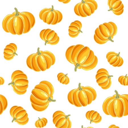 Seamless vector pattern of colourful doodle pumpkinsのイラスト素材