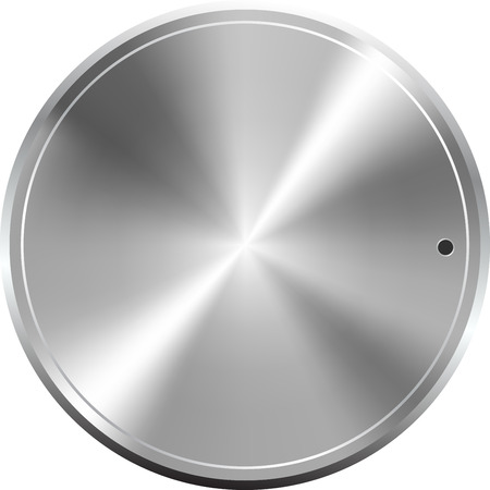 Grey shiny metallic round tuner button, vectorのイラスト素材