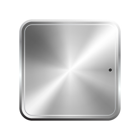 Grey shiny metallic square tuner button, vectorのイラスト素材