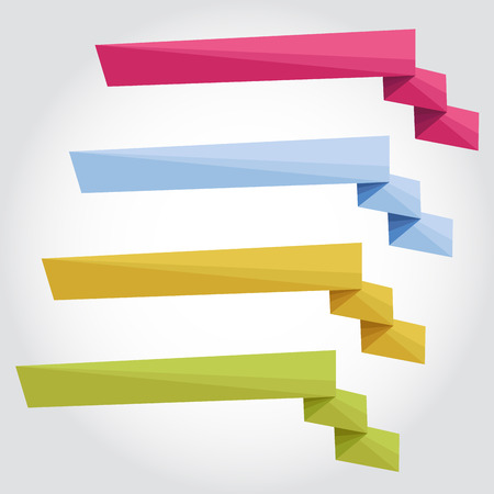 Sketchy ribbons in bright colors, vector illustrationのイラスト素材