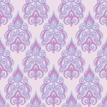 Abstract seamless decorative floral background in rich colorsのイラスト素材