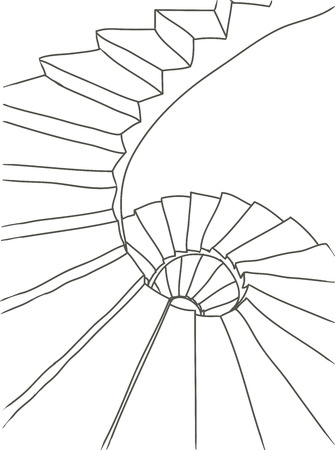 Abstract spiral endless staircase 3d vector illustrationのイラスト素材