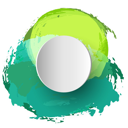 Paper circle white banner over brush stainsのイラスト素材