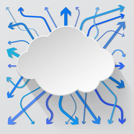 Modern vector cloud infographic with circle elements in bright colorsのイラスト素材