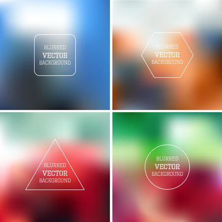 Vector blurred abstract backgrounds in four colorsのイラスト素材