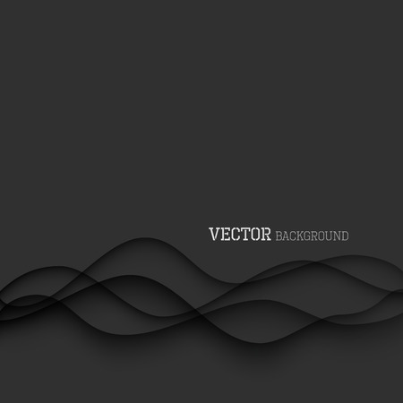 Abstract papercut waves background template in blackのイラスト素材