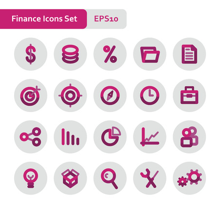 Vector thick lines business and finance iconsのイラスト素材