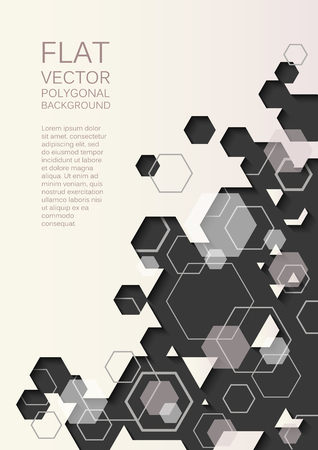 Vector abstract modern background with polygonal shapes - hexagons and linesのイラスト素材