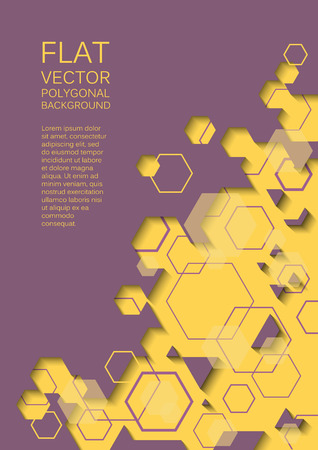 Vector abstract modern background with polygonal shapes - hexagons and linesのイラスト素材