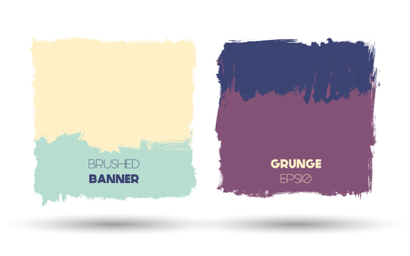 Abstract modern grunge banner templates, brush spots in black, web design elementのイラスト素材