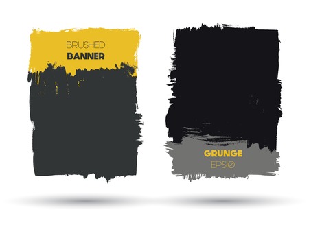 Abstract modern grunge banner templates, brush spots in colour, web design elementのイラスト素材
